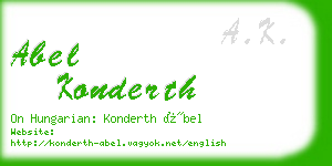 abel konderth business card